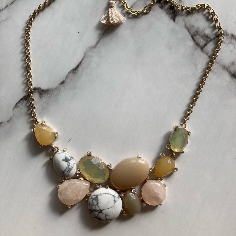 Ann Taylor LOFT - Marble and Jewel statement necklace
